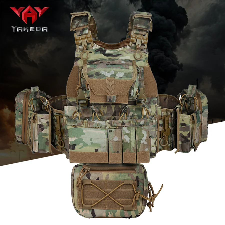 YAKEDA Chaleco camuflaje táctico CS multifuncional entrenamiento