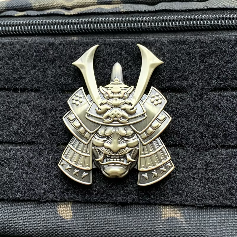 Parche táctico metálico Oni Samurai esqueleto, para chaquetas - imagen 3
