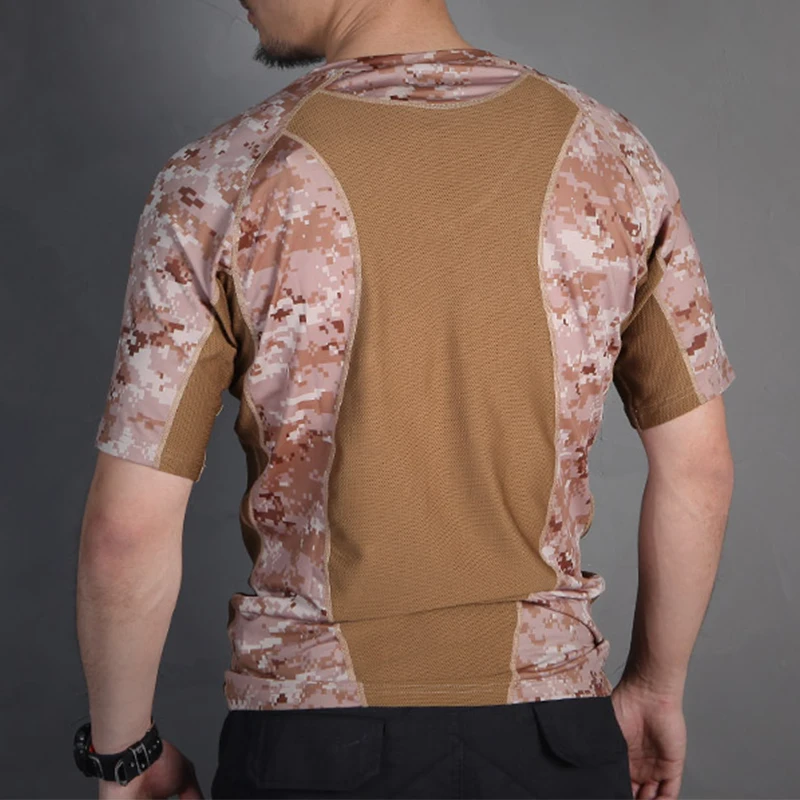 Camiseta Emersongear de Camuflaje Ajustada, Transpirable, para Correr, de Manga Corta, para Actividades al Aire Libre