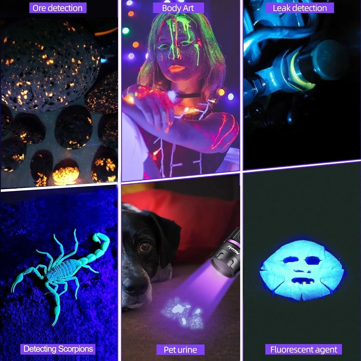 Alonefire linterna táctica LED UV luz negra alta potencia para detección profesional - imagen 5