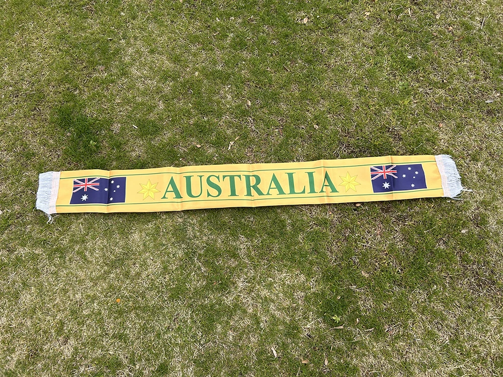 Bufanda bandera australiana satén doble cara con borlas - imagen 2