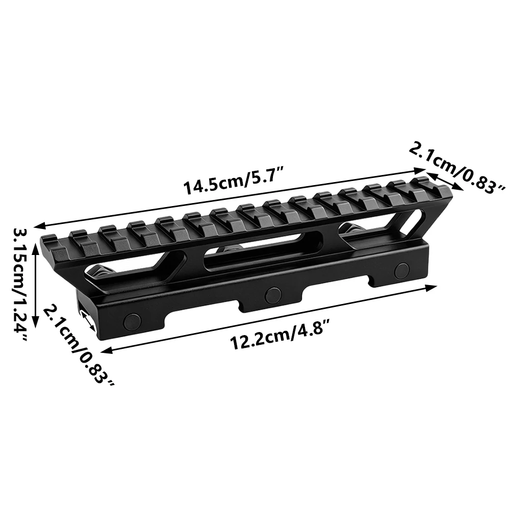 Adaptador Riel Táctico Picatinny 21 a 20 mm Aluminio – Rápido Desmontaje - imagen 2