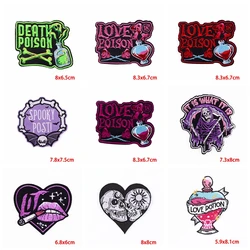 Parches termoadhesivos bordados punk de ojos y calaveras terror