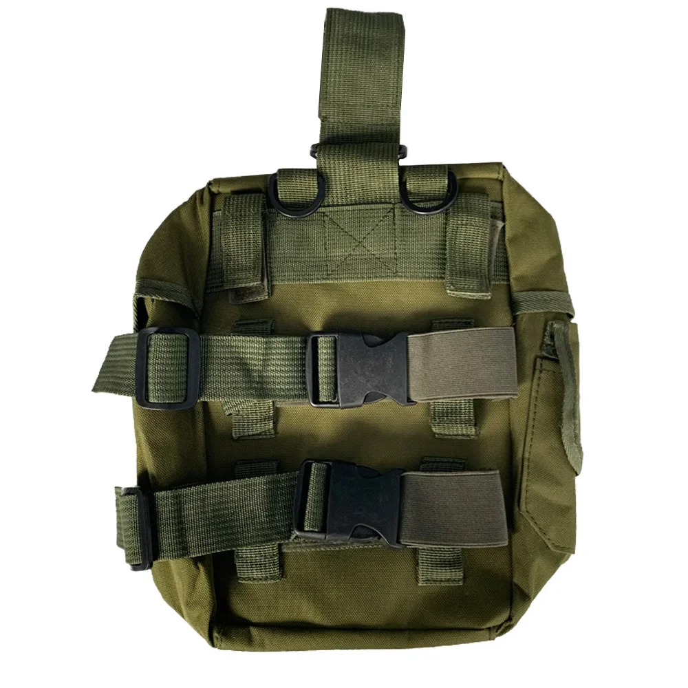Bolsa táctica para pierna máscara antigás verde y negra exteriores - imagen 3
