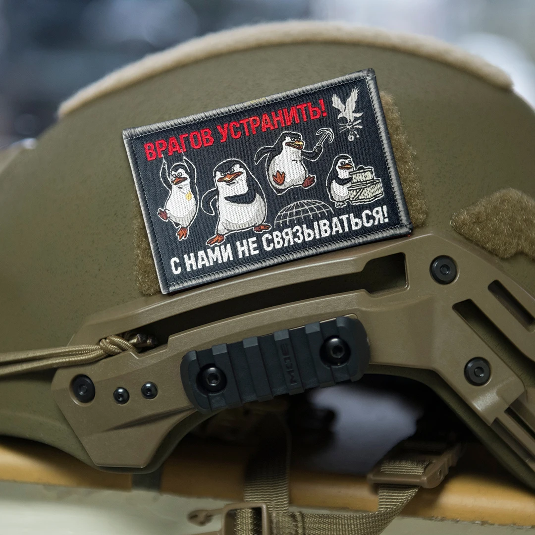 Parche bordado velcro pingüino divertido con gancho y bucle