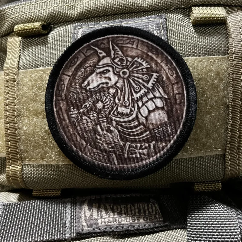 Parche Anubis egipcio táctico bordado velcro - imagen 3
