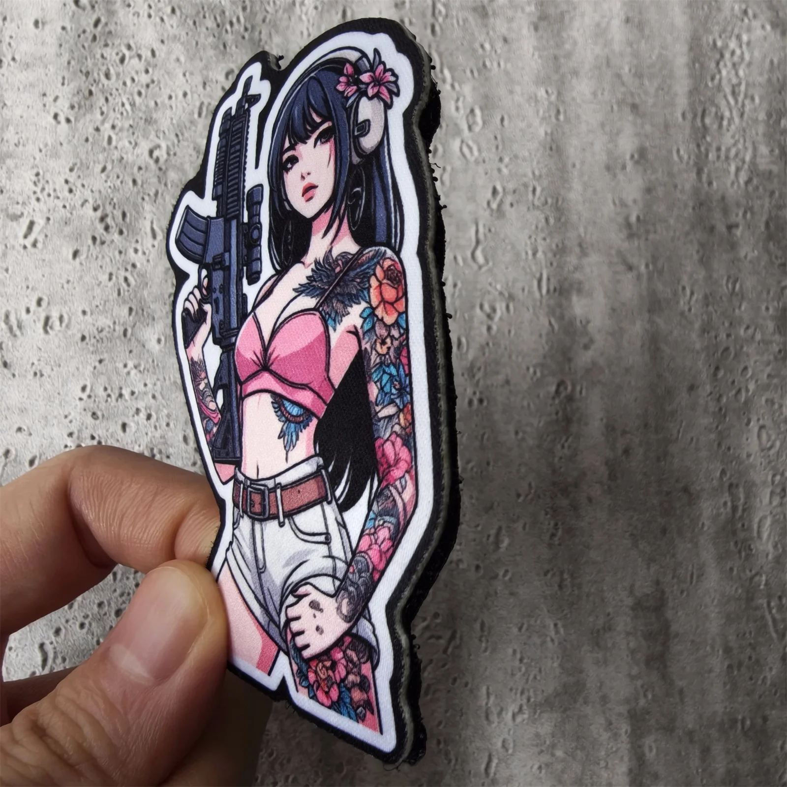 Parche moral de velcro chica táctica anime para mochila y chaleco - imagen 3