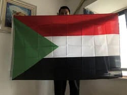 Bandera nacional Sudán doble cara de poliéster para exterior