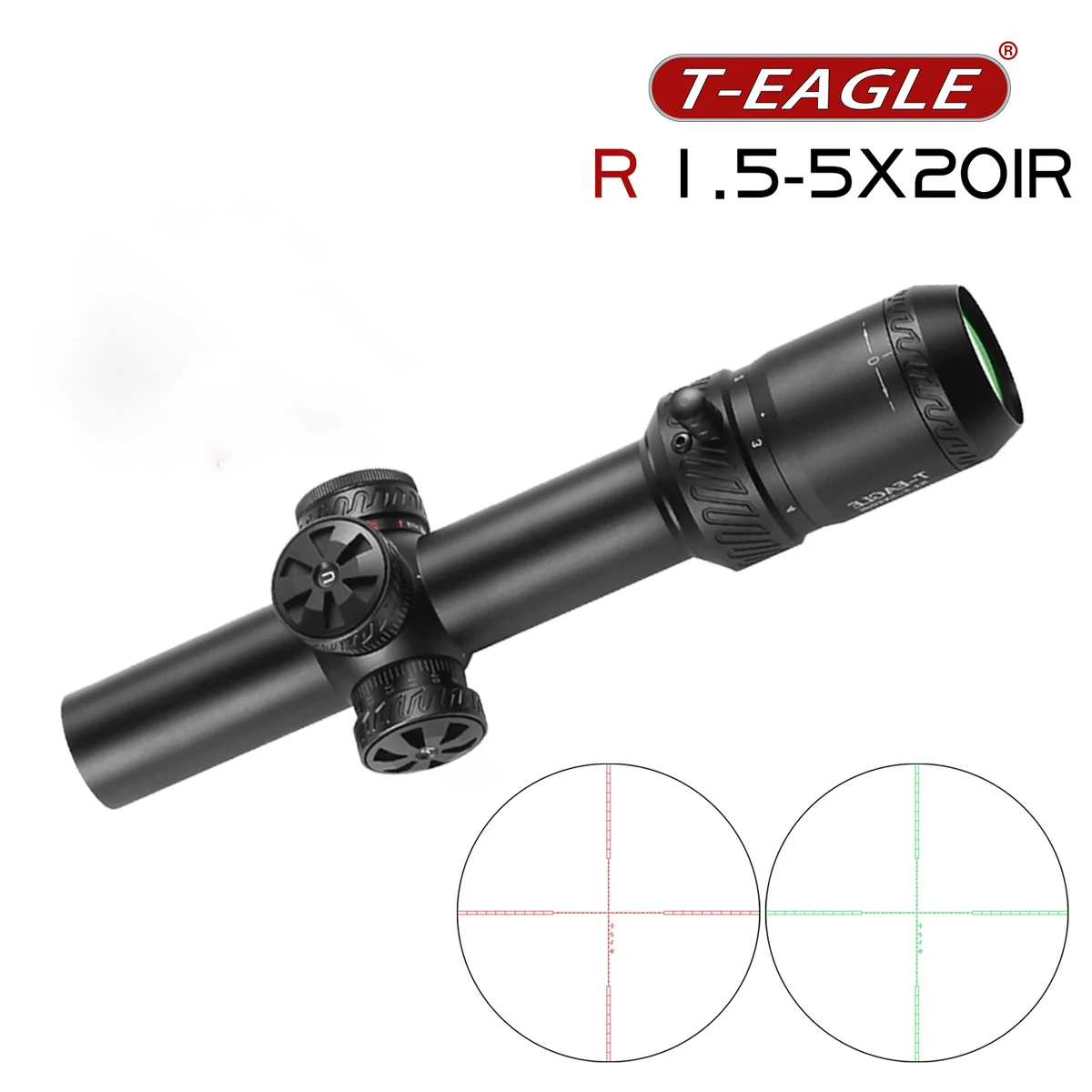 Mira telescópica T-EAGLE 1.5-5x20 IR para rieles Picatinny
