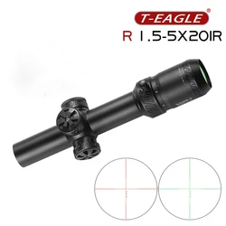 Mira telescópica T-EAGLE 1.5-5x20 IR para rieles Picatinny