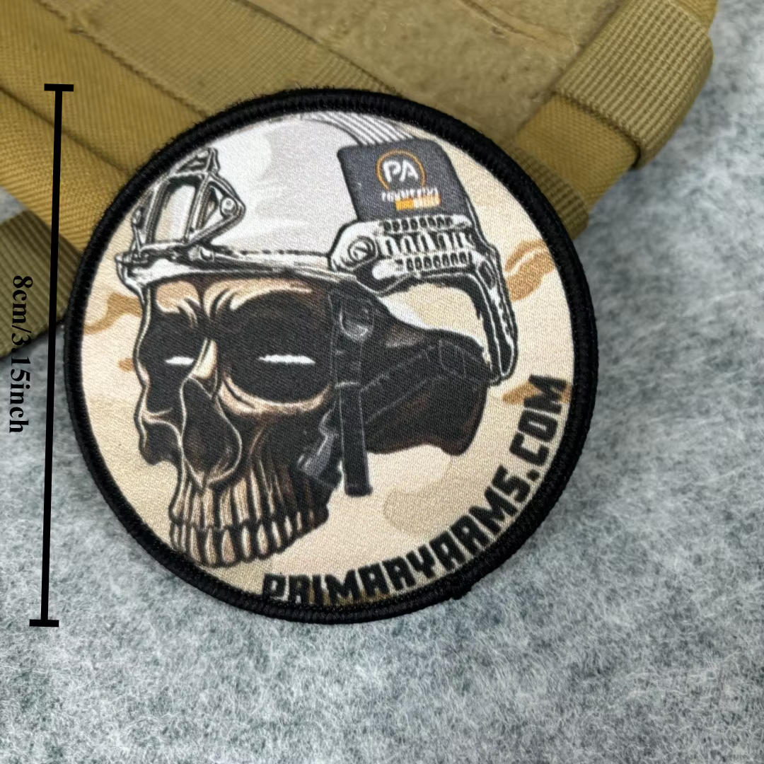Parche táctico moral calavera con velcro para mochila y uniforme - imagen 2