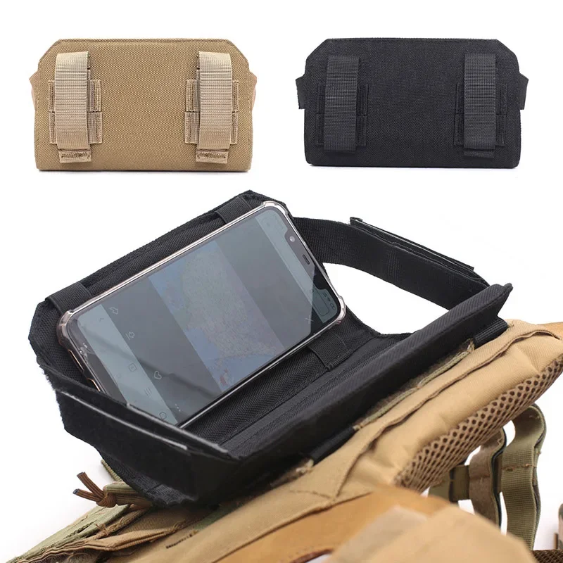 Bolsa táctica MOLLE para teléfono móvil con panel frontal