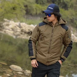 Emersongear Chaqueta táctica hombre invierno algodón Polar capucha
