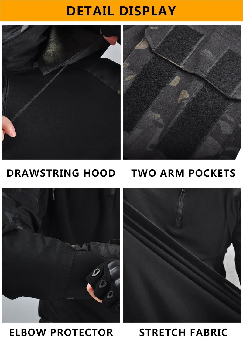 HAN WILD camisas tácticas para hombre, ropa Airsoft y Paintball - imagen 5