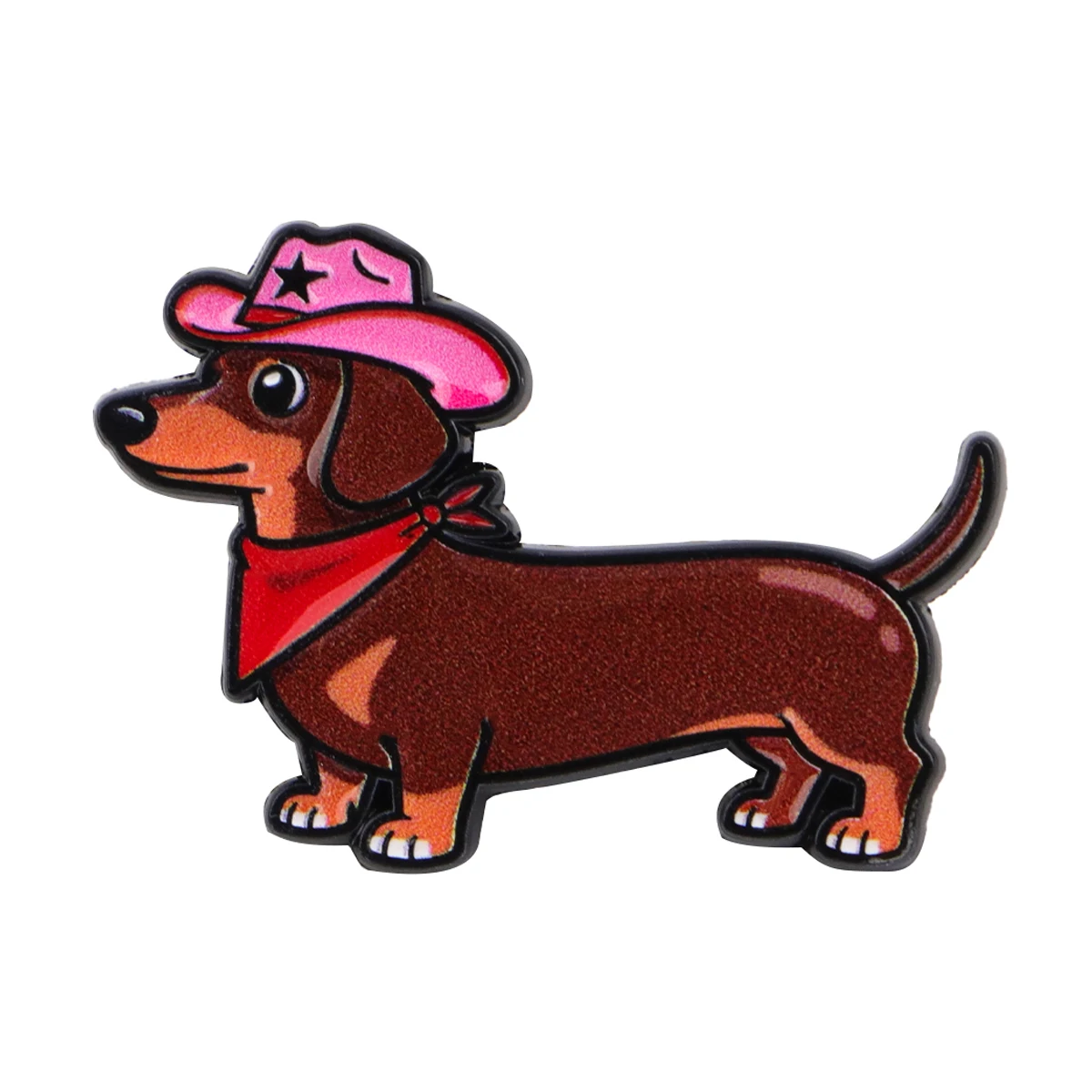 Pin esmalte perro salchicha – Broche metálico decorativo para ropa - imagen 5