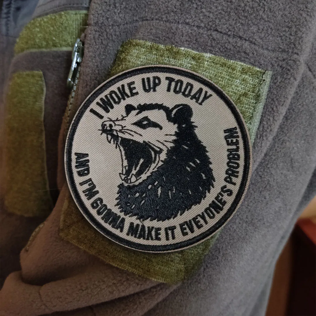 Parche moral táctico bordado Opossum con velcro para MOLLE - imagen 2