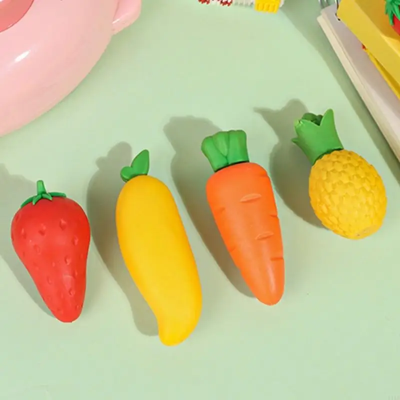 Set gomas de borrar frutal y verduras, colores para dibujo