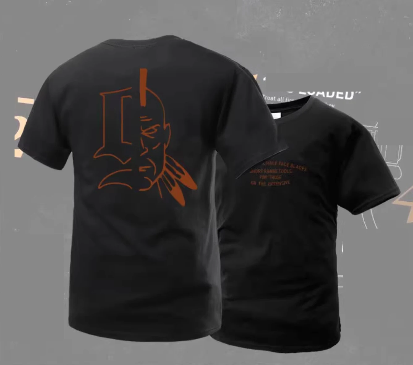 Camiseta militar táctica negra de manga corta para hombre