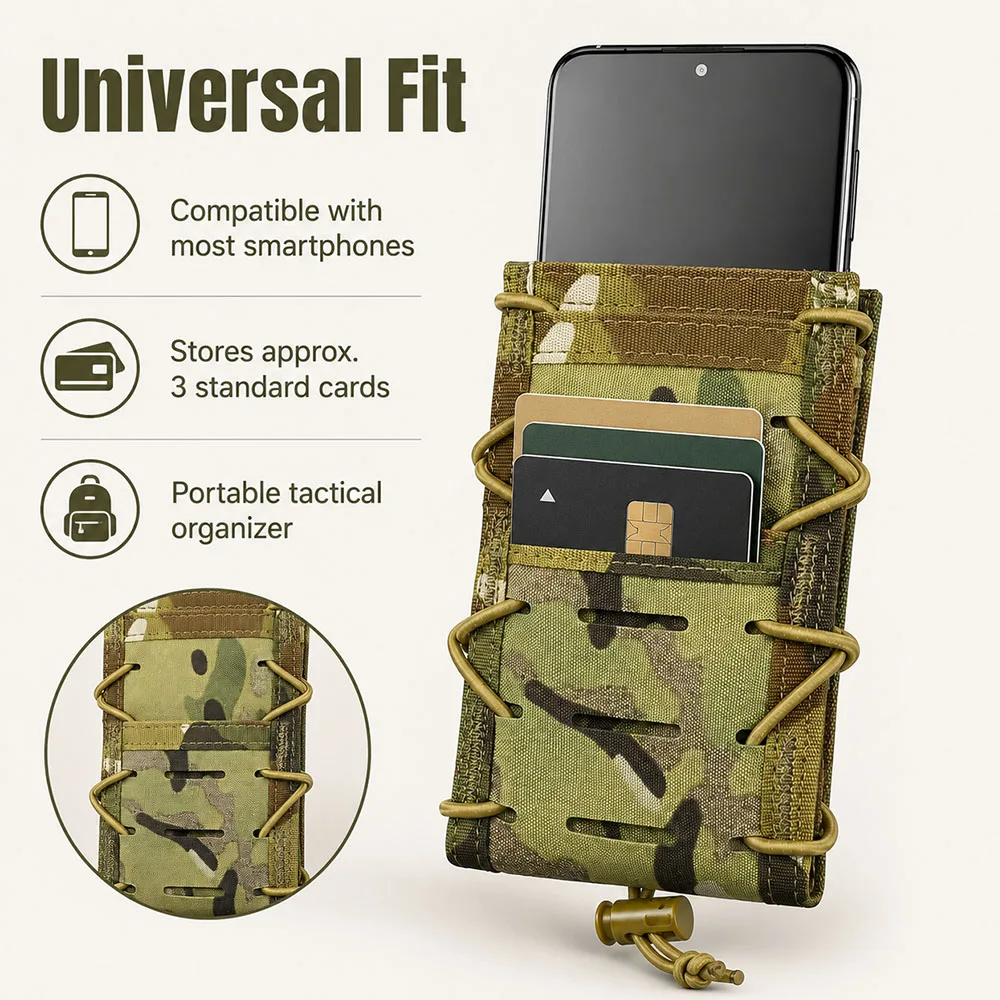 Porta teléfono táctico MOLLE, funda riñonera EDC ajustable - imagen 3