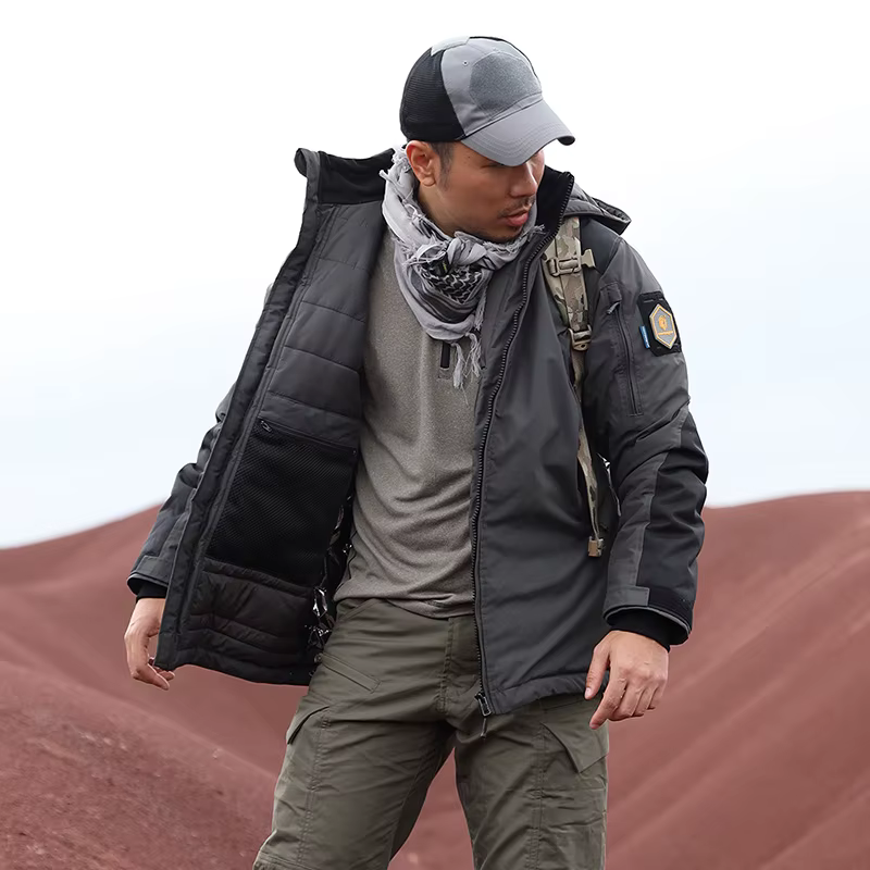 Emersongear Chaqueta táctica hombre invierno algodón Polar capucha - imagen 4