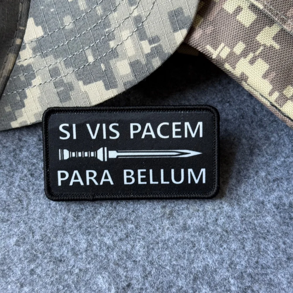 Parche táctico SI VIS PACEM PARA BELLUM chevron gancho y bucle - imagen 3
