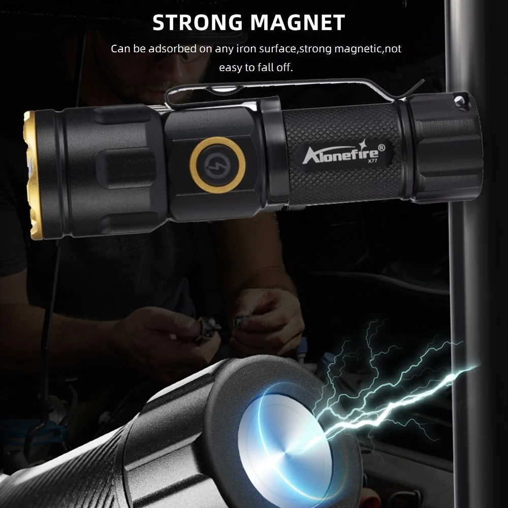 Linterna LED táctica recargable con base magnética - imagen 4