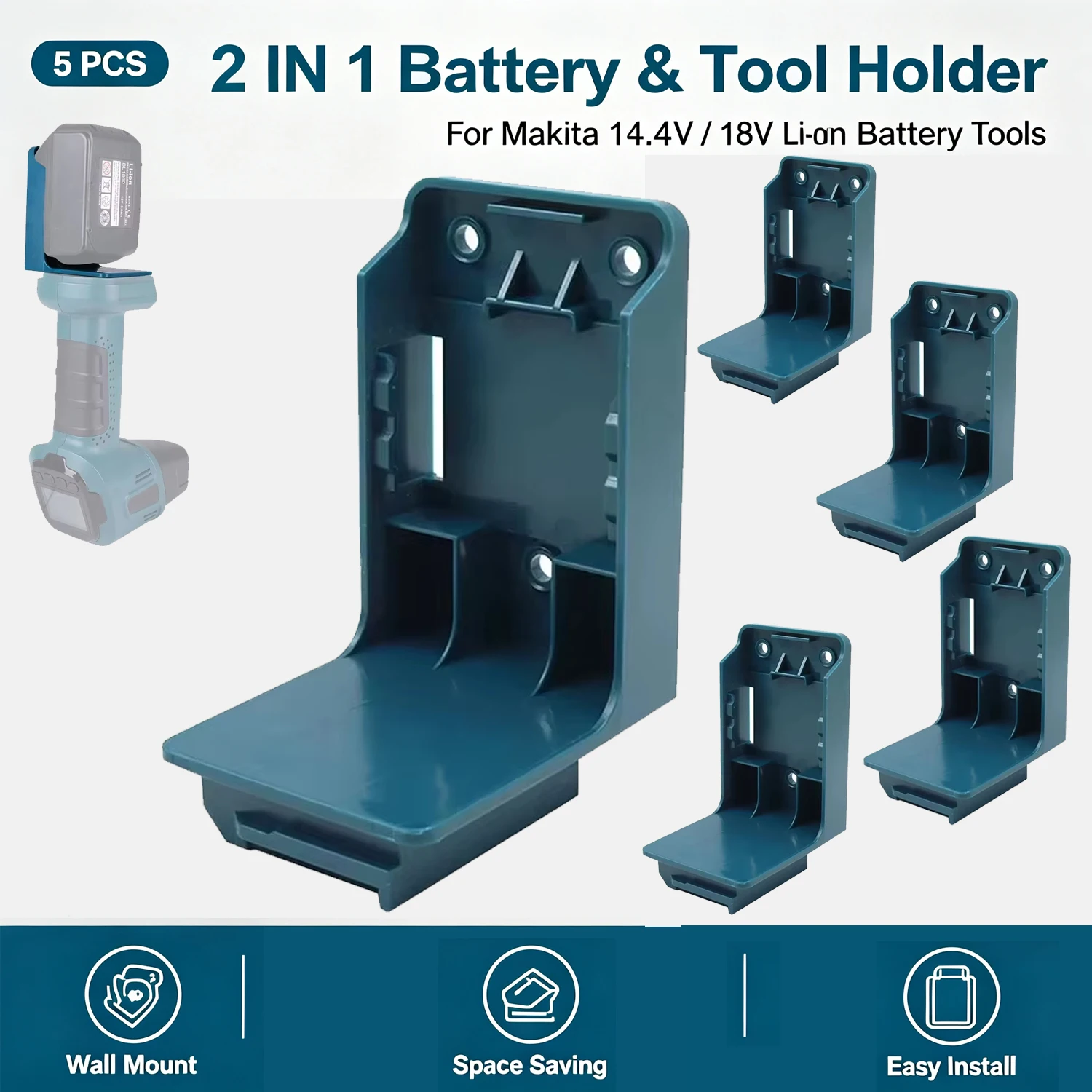 Makita soporte de pared para herramientas con batería y organizador