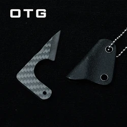 Cuchillo táctico EDC fibra de carbono CNC Sharp Angle con funda
