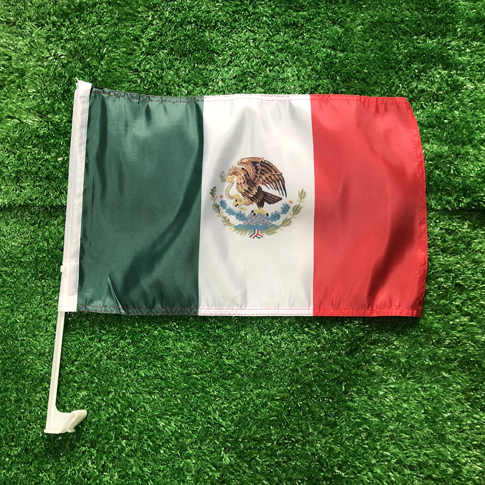 Bandera de México para coche con mástil – Pabellón exterior ondeante - imagen 2