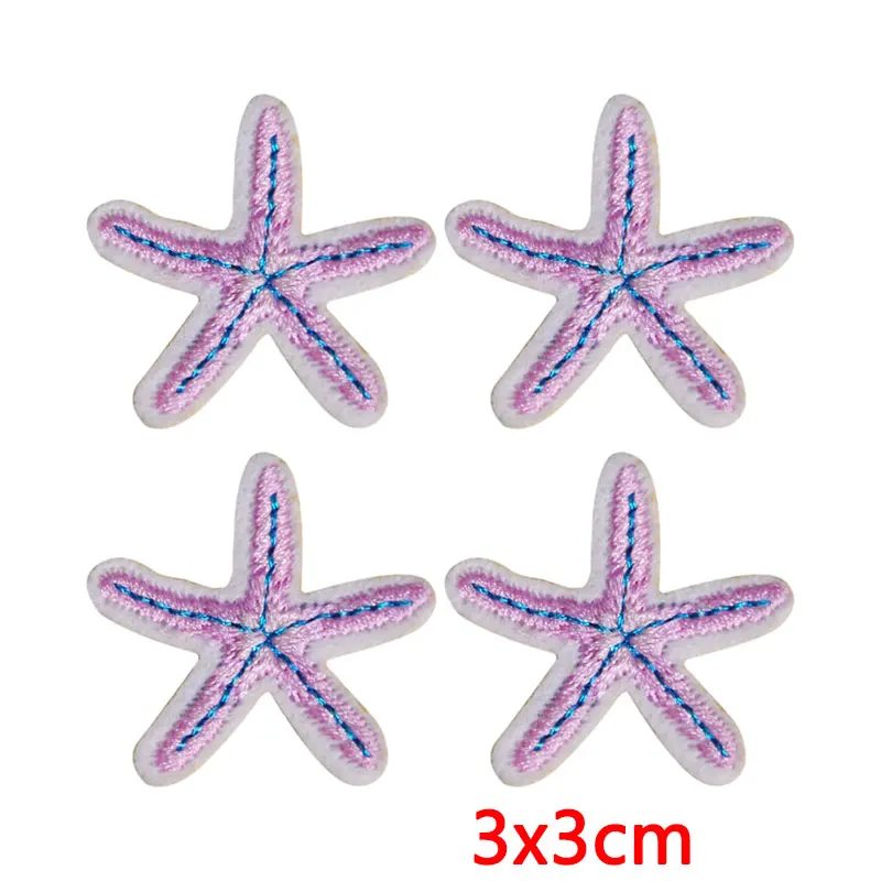 Parche termoadhesivo bordado lazo y estrella de mar para coser
