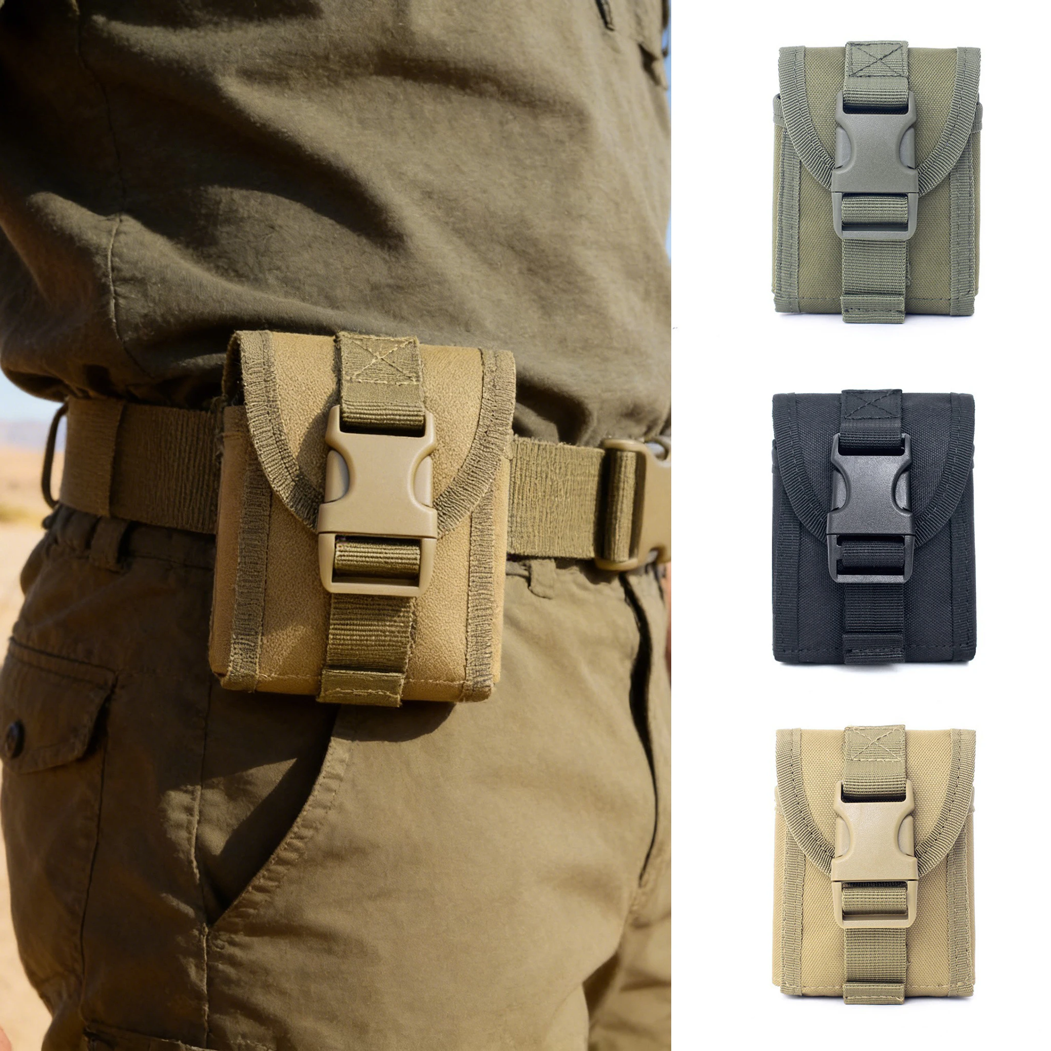 Bolsa táctica EDC MOLLE compacta en nylon impermeable resistente - imagen 4
