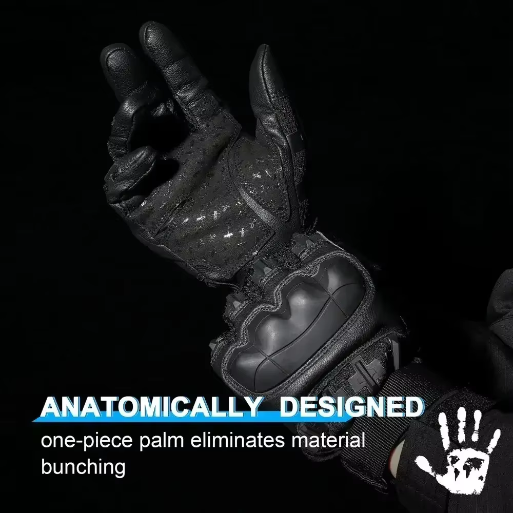 Guantes tácticos de cuero con dedos completos para pantalla táctil - imagen 2