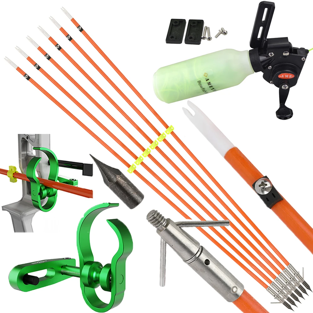 Arco de pesca conjunto completo naranja con soporte de aluminio - imagen 5