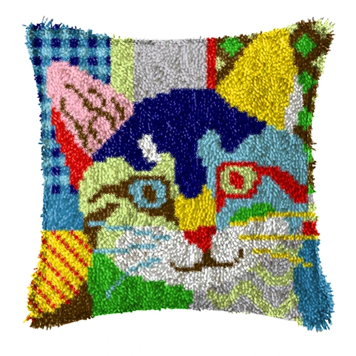 Kit alfombra bordada con gancho Smyrna – aves y cojines - imagen 4