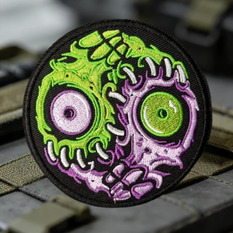 Parche táctico bordado ojo zombi con velcro para mochila - imagen 2