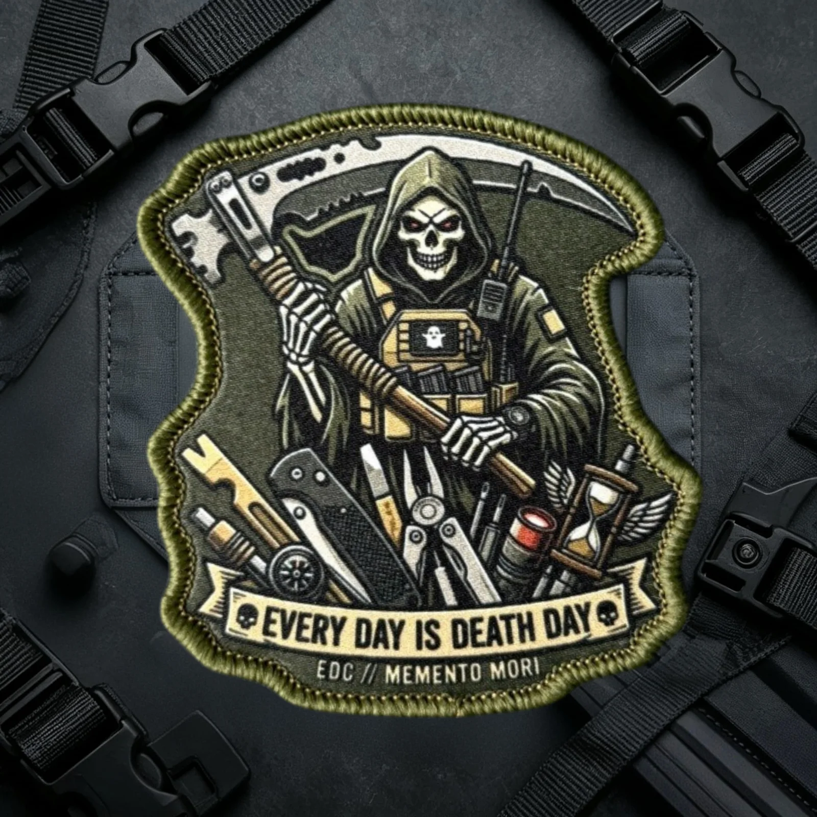 Parche táctico calavera EVERY DAY IS DEATH DAY – MOLLE - imagen 4