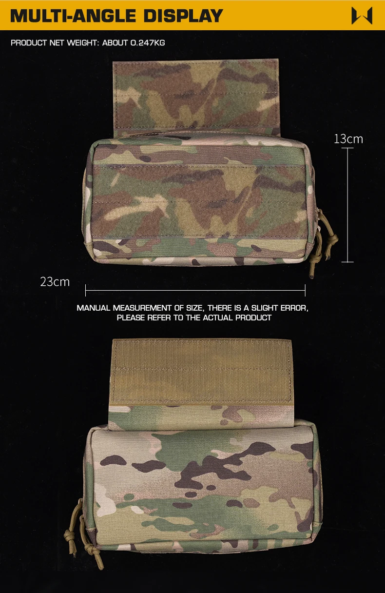 Bolsa táctica Molle montada en chaleco táctico