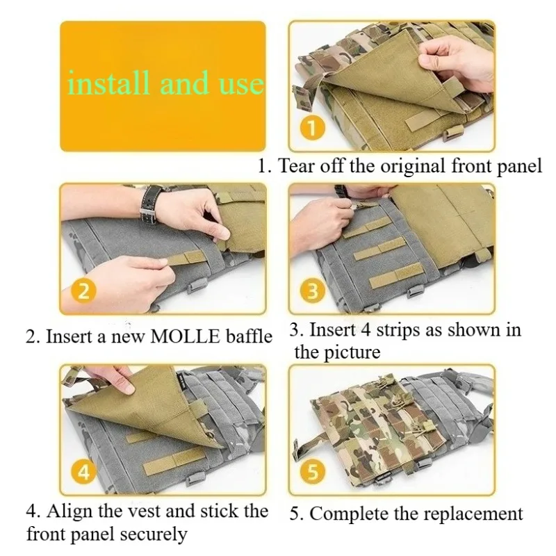 Panel táctico MOLLE CP para chaleco AVS y JPC caza - imagen 5
