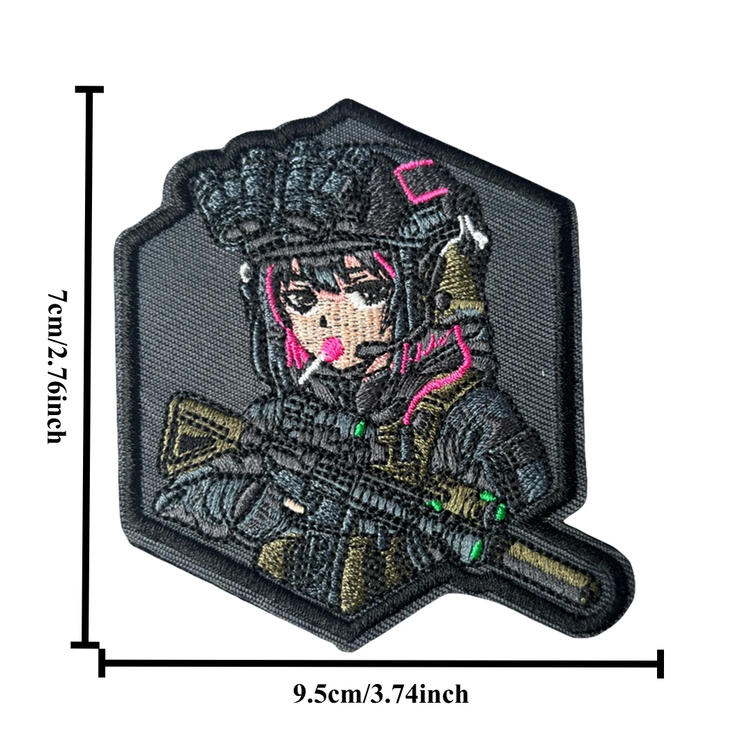 Parche bordado con velcro chica anime dulce piruleta moral - imagen 4