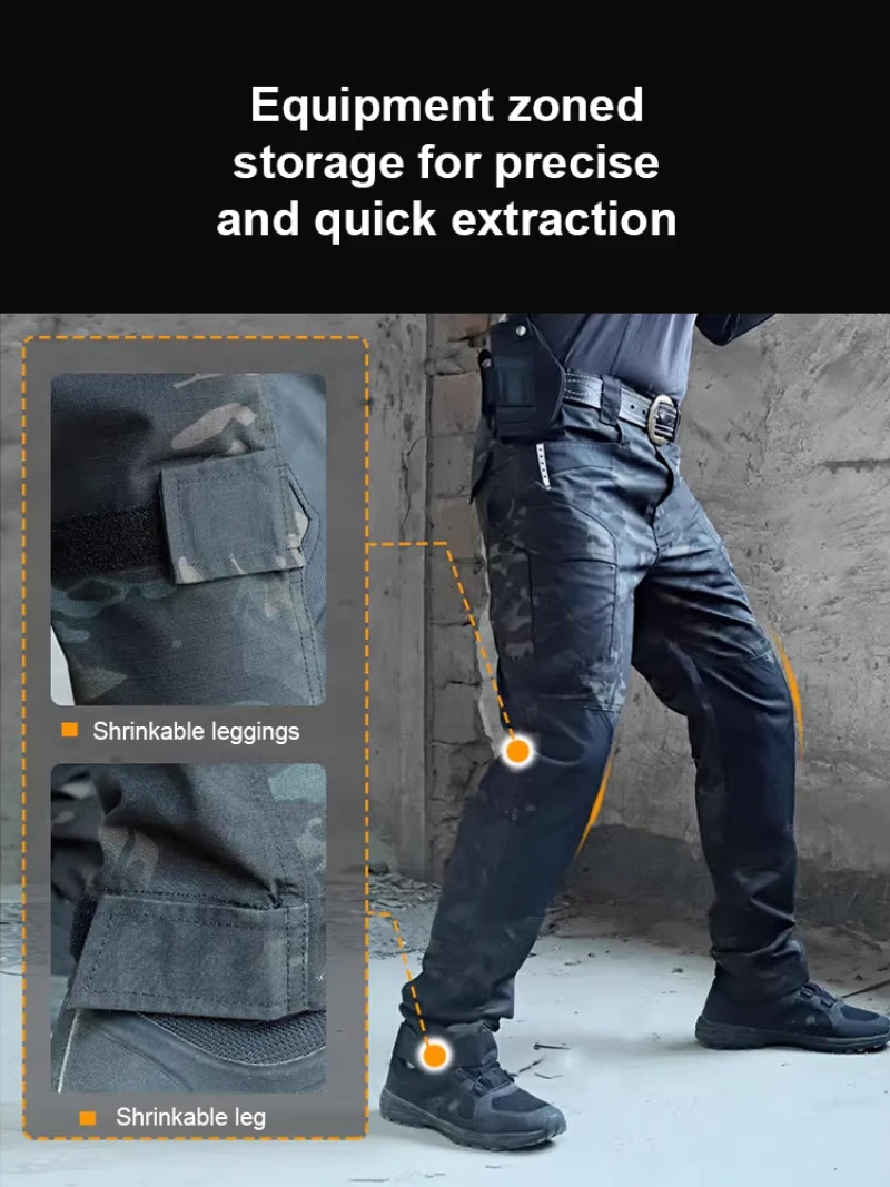 Pantalones tácticos cargo hombre multi-bolsillos aire libre - imagen 3