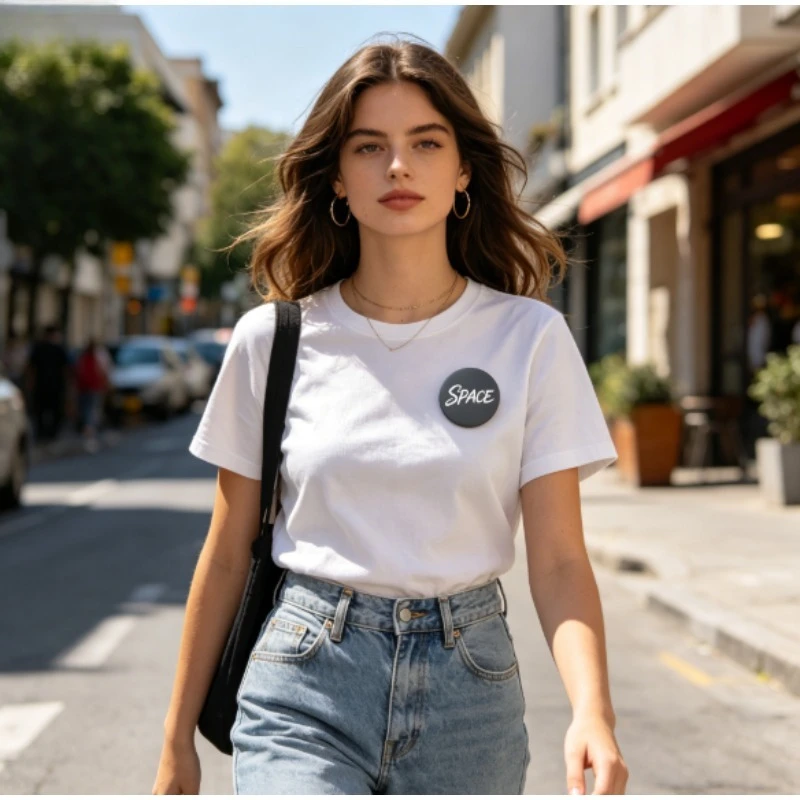 Pin táctico minimalista lema GO VEGAN SPACE broche para solapa - imagen 3