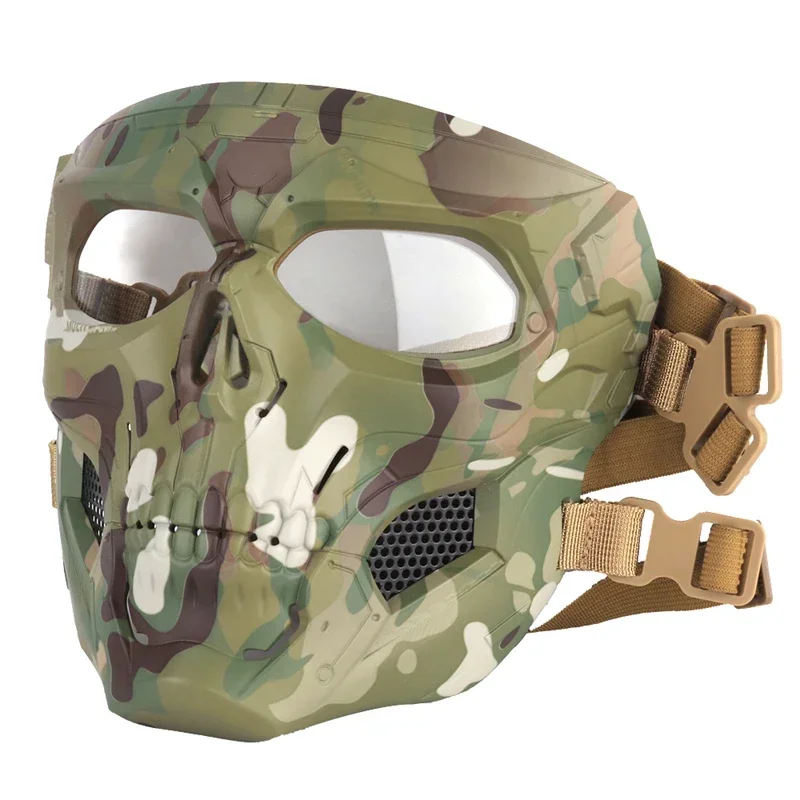 Máscara táctica calavera con lente transparente para airsoft - imagen 3