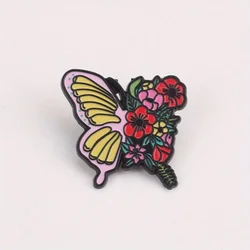 Flutter Bloom pin insignia mariposa pastel arcoíris con chupetes
