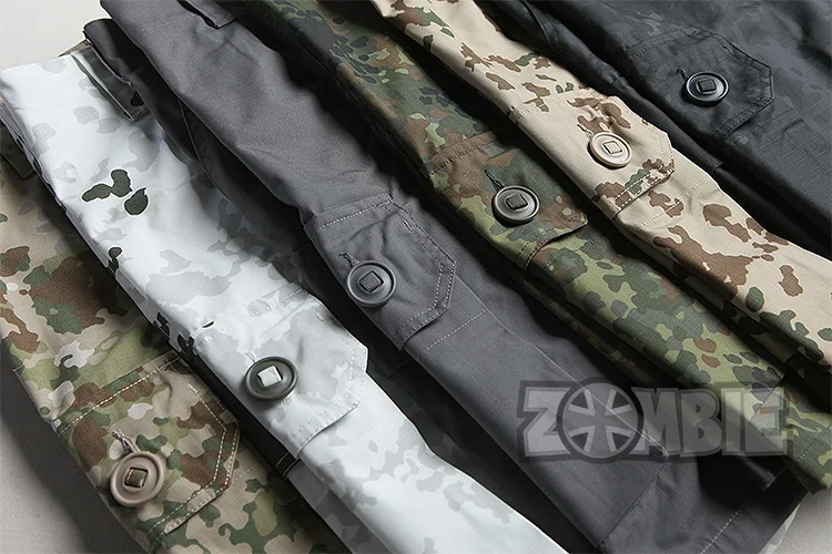 Vista general del pantalón corto táctico en camuflaje Flecktarn