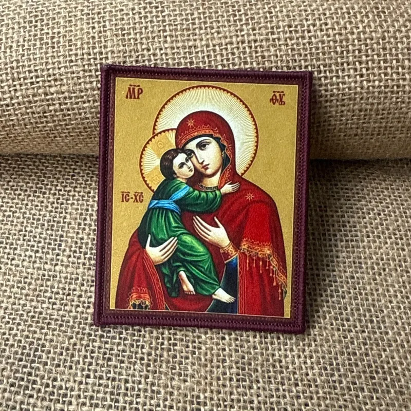 Parche táctico Virgen María ortodoxa impreso gancho y bucle - imagen 5