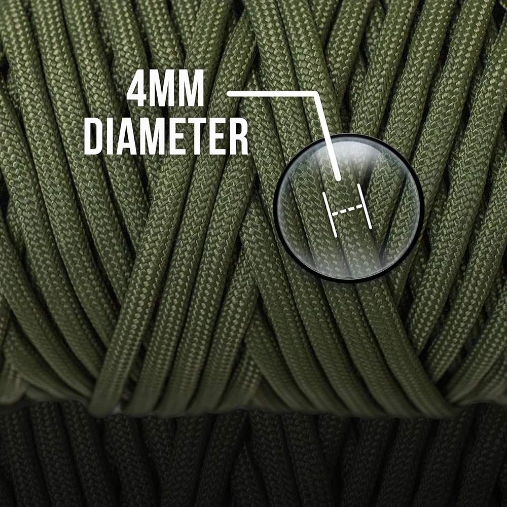 Paracord camuflaje con detalle del trenzado exterior