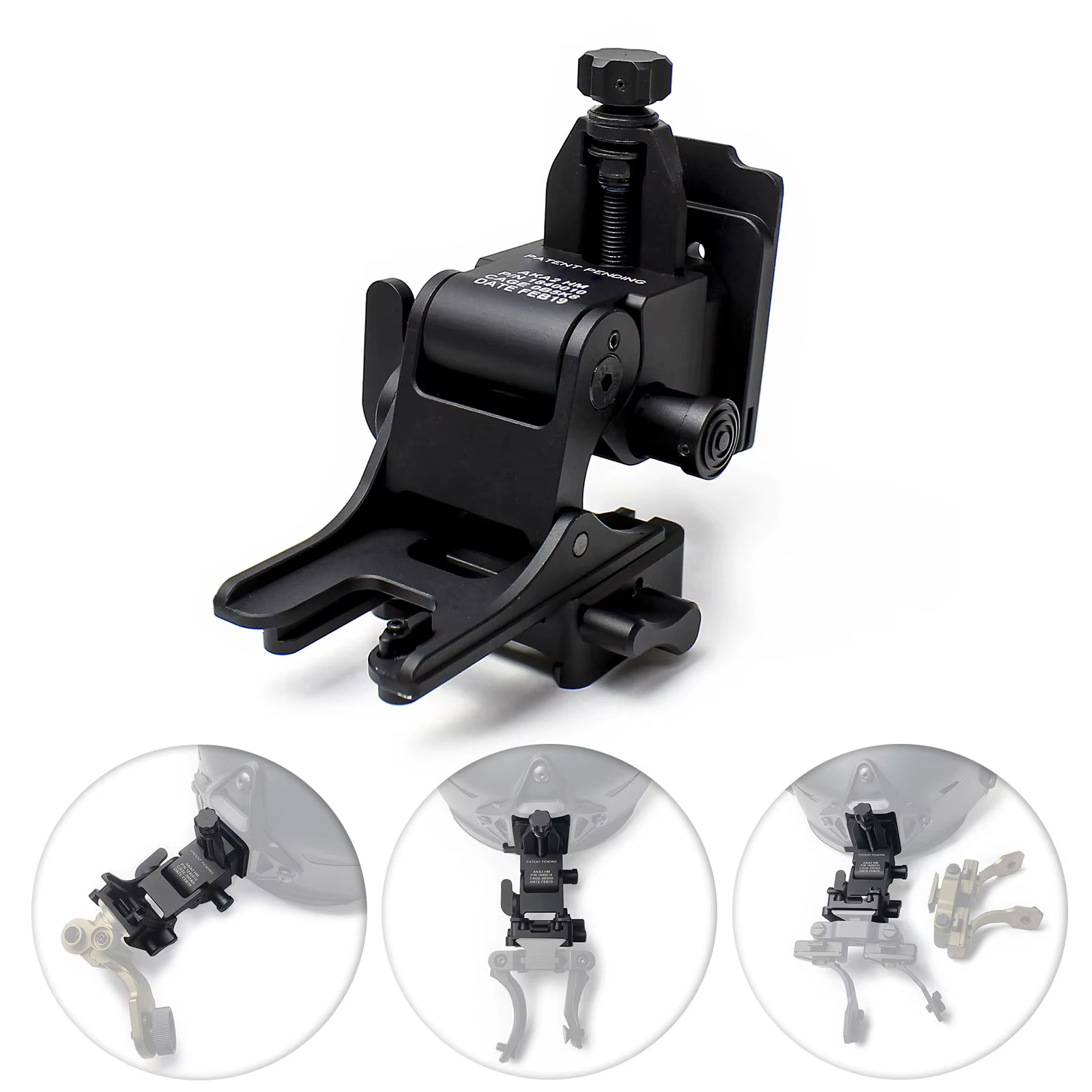 Soporte NVG mount vista frontal con rail