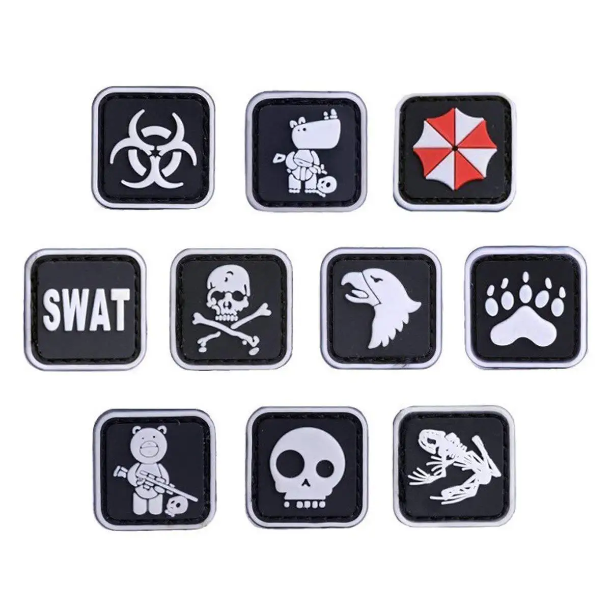 Parche PVC 3D calavera biohazard táctico militar