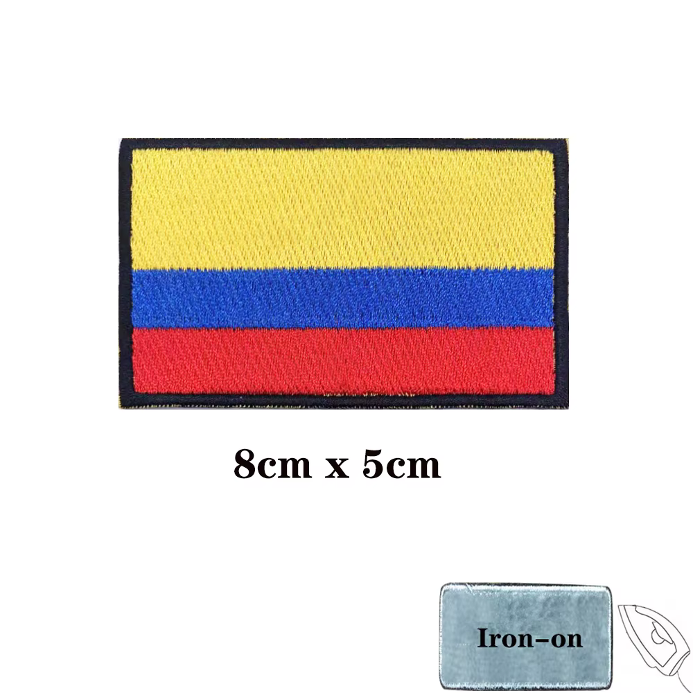 Parche insignia bandera Colombia bordado con velcro para uniforme - imagen 2