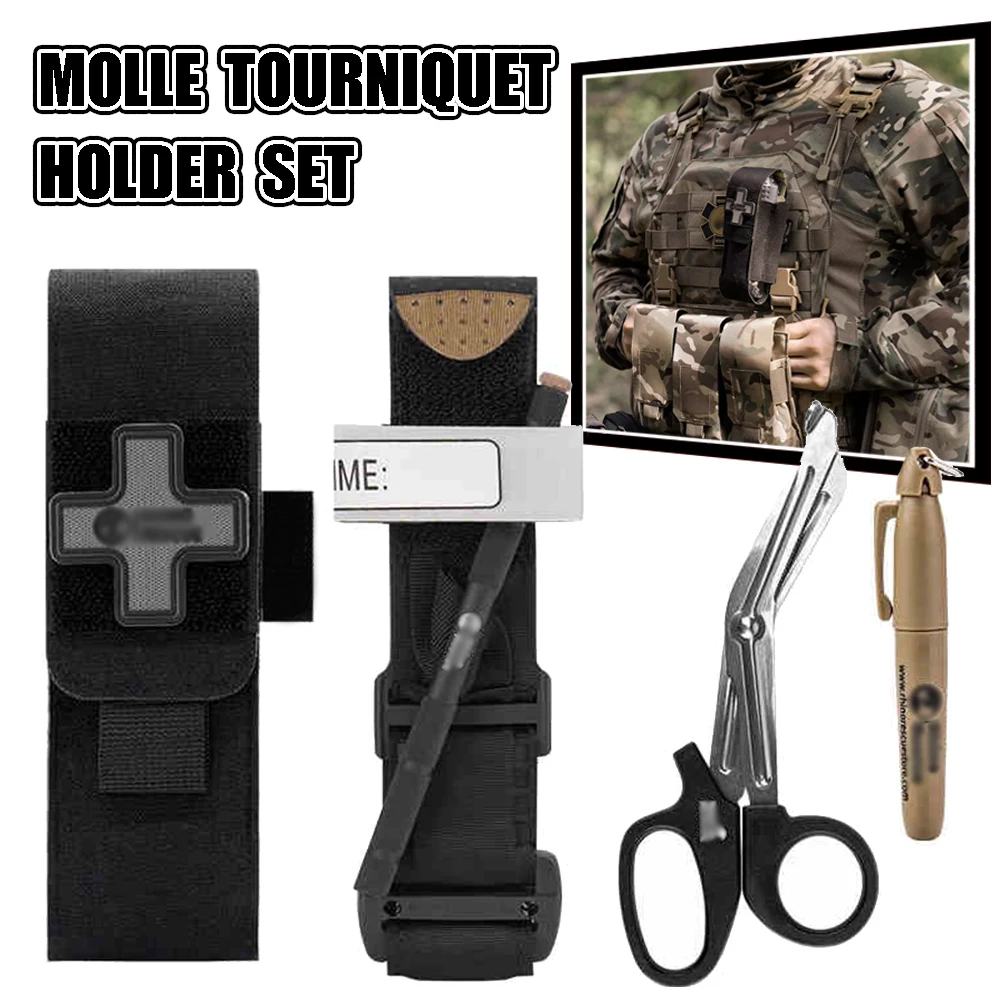 Porta-Torniquete MOLLE táctico para trauma, set médico con tijeras - imagen 3